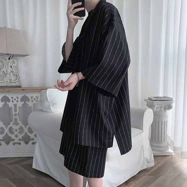 [Korean Style] 3 Colors Striped Oversize Tracksuit Sets