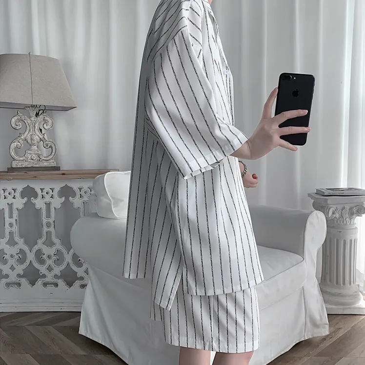 [Korean Style] 3 Colors Striped Oversize Tracksuit Sets
