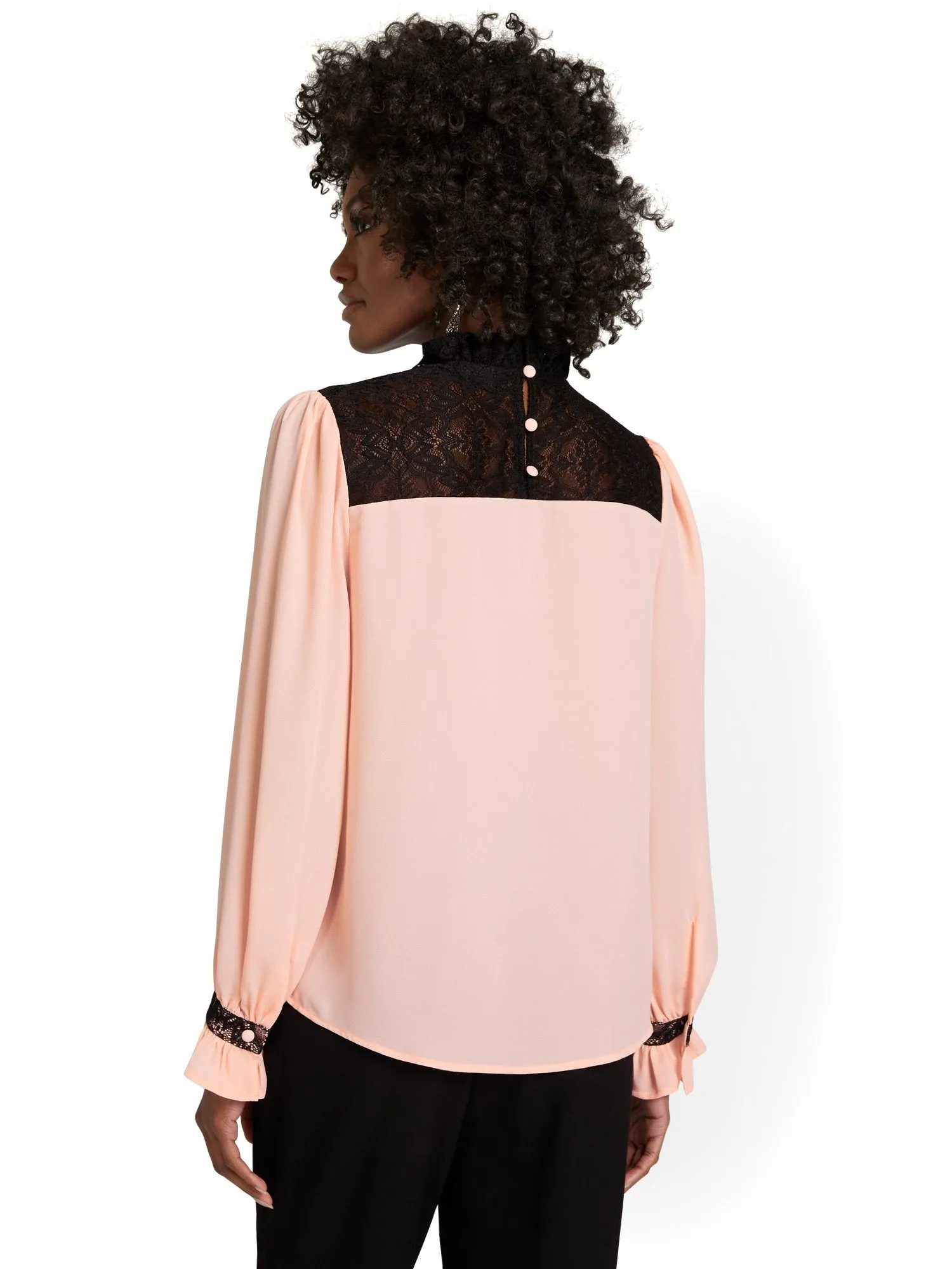 Lace Contrast Blouse