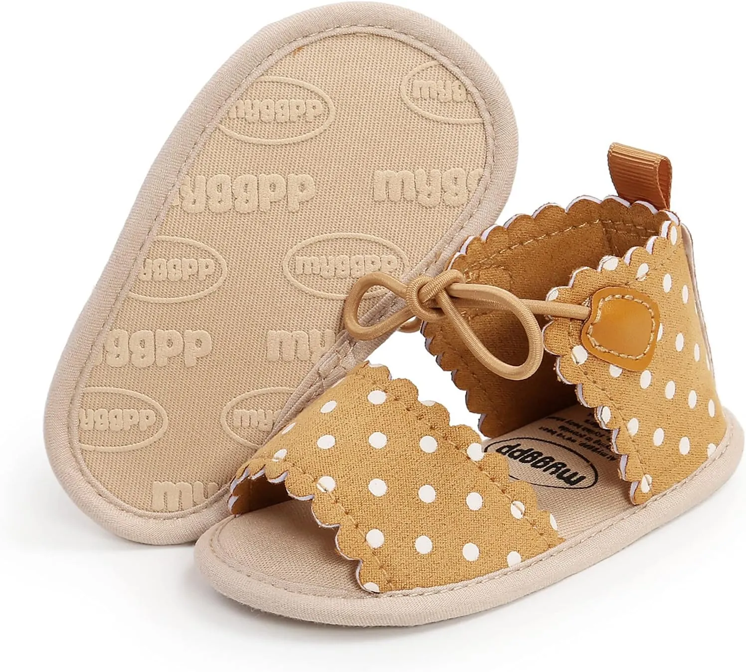 Lace-ups Sole Girls Soft Rubber Baby Dots Sandals Walking Flat Shoes Non-Slip Baby Shoes Ballet Slippers Women