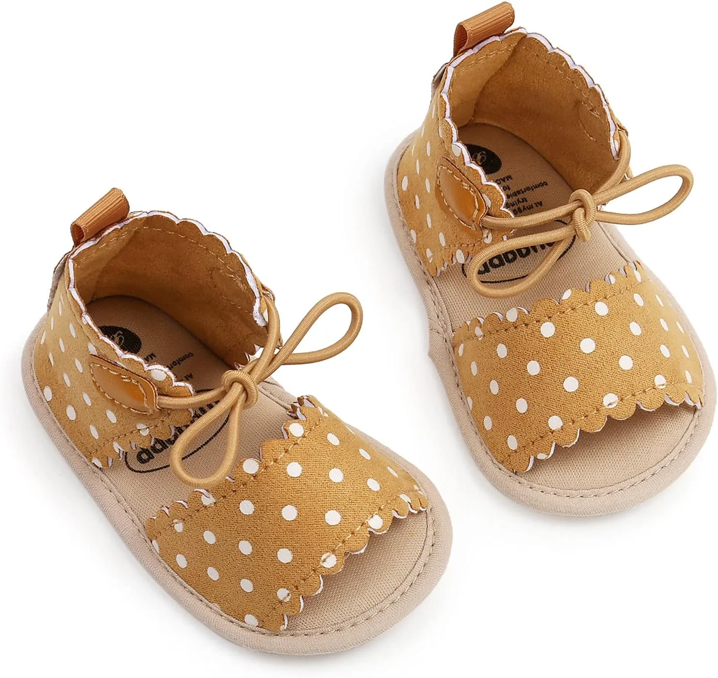 Lace-ups Sole Girls Soft Rubber Baby Dots Sandals Walking Flat Shoes Non-Slip Baby Shoes Ballet Slippers Women