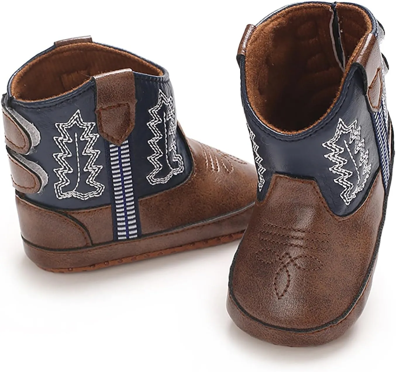 Leather Soft Sole Cowboy Boots for Baby Infant Toddler Boys Girls Newborn Crib Prewalkers Baby Non Slip Crib Shoes