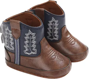 Leather Soft Sole Cowboy Boots for Baby Infant Toddler Boys Girls Newborn Crib Prewalkers Baby Non Slip Crib Shoes