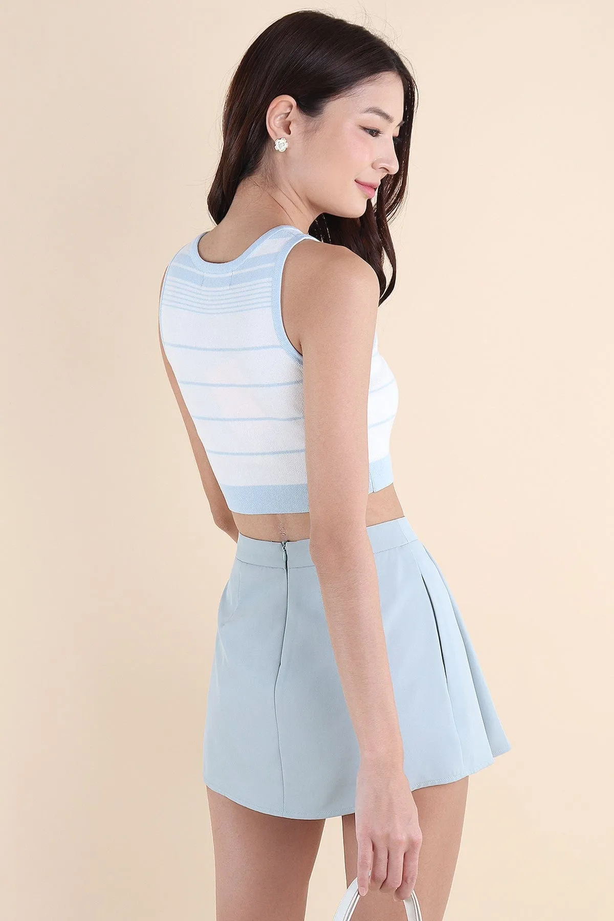 LEXLEY STRIPES KNIT TOP IN SKY BLUE
