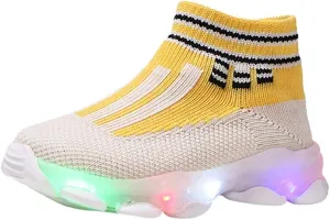 Light Up Shoes Toddler Mesh Lightweight LED Flashing Breathable Soft Sole Walking Sock Sneakers for Boys Baby Knitwear