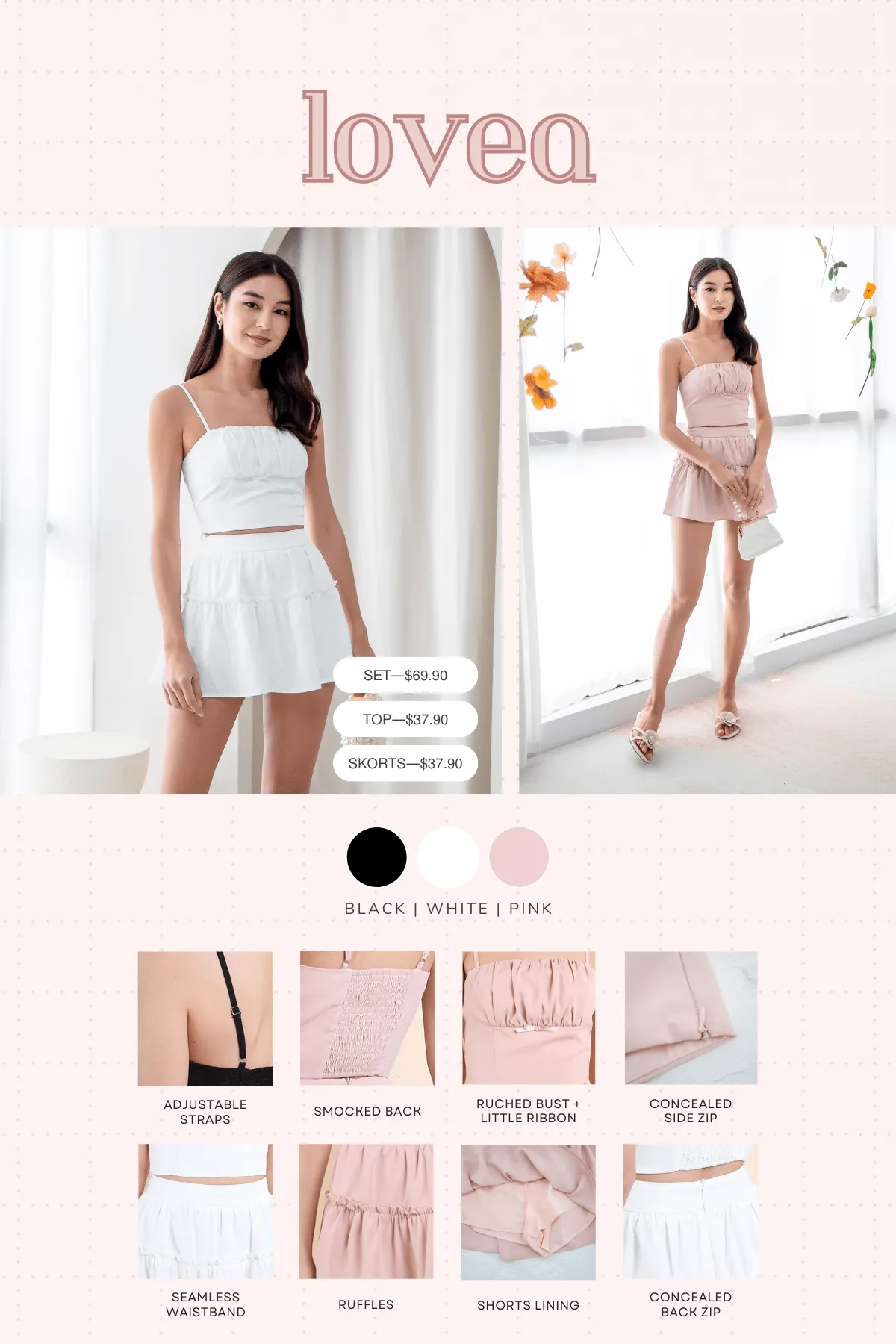 LOVEA 2-PC SET IN BLACK