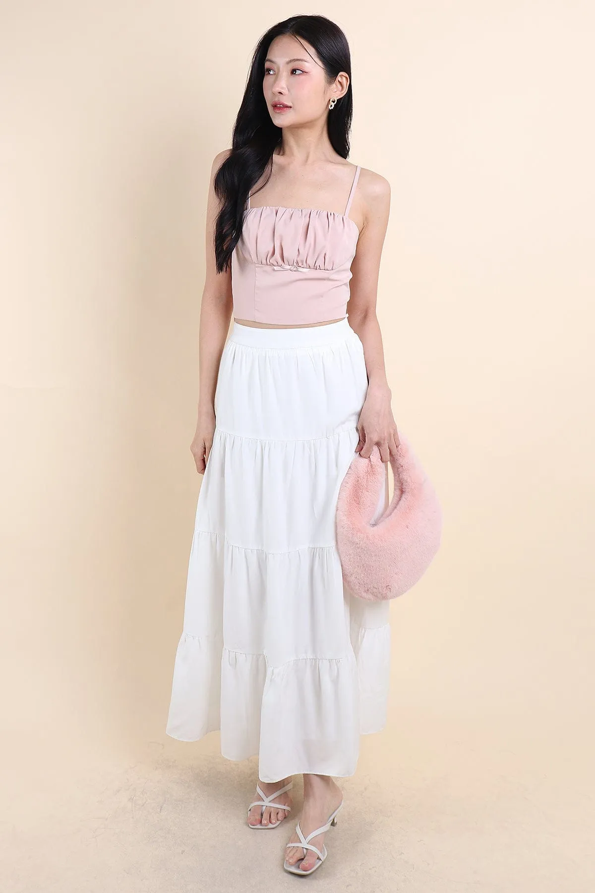 LOVEA RUCHED RIBBON TOP IN PINK