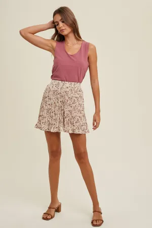 Melina Floral Pleated Shorts