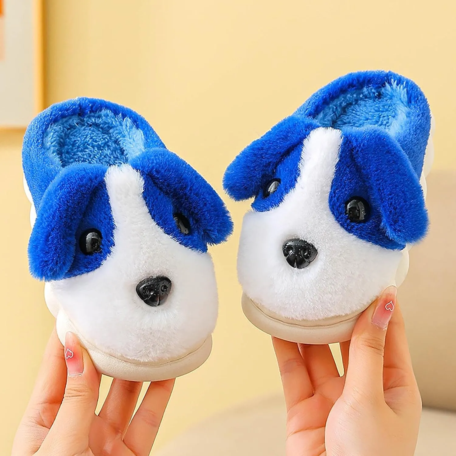 Memory Foam Dog Slipper For Toddler Baby Boys Girls Fuzzy Ear Ankle Shoes Winter Comfy House Shoes Ankle Non Slip