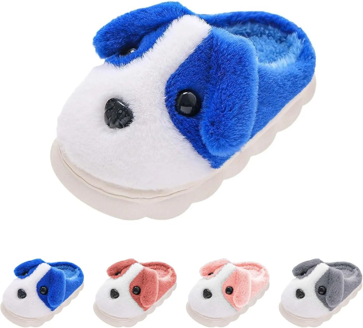 Memory Foam Dog Slipper For Toddler Baby Boys Girls Fuzzy Ear Ankle Shoes Winter Comfy House Shoes Ankle Non Slip