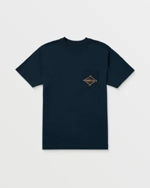 Mens Bamboo Wave Short Sleeve Tee - Navy