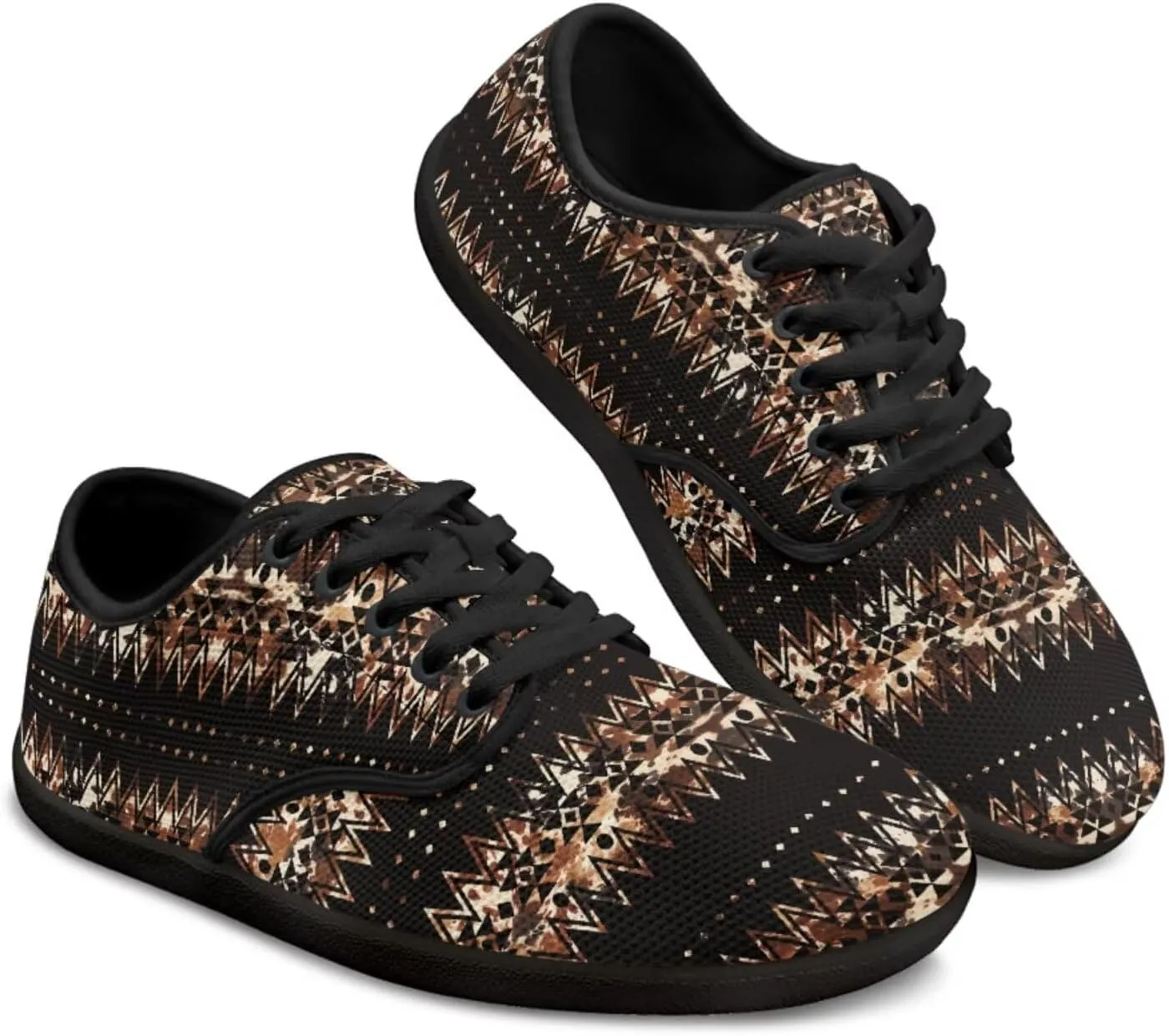 Mens Barefoot Skate Shoes Ethnic Style Women Wide Toe Box Sneakers