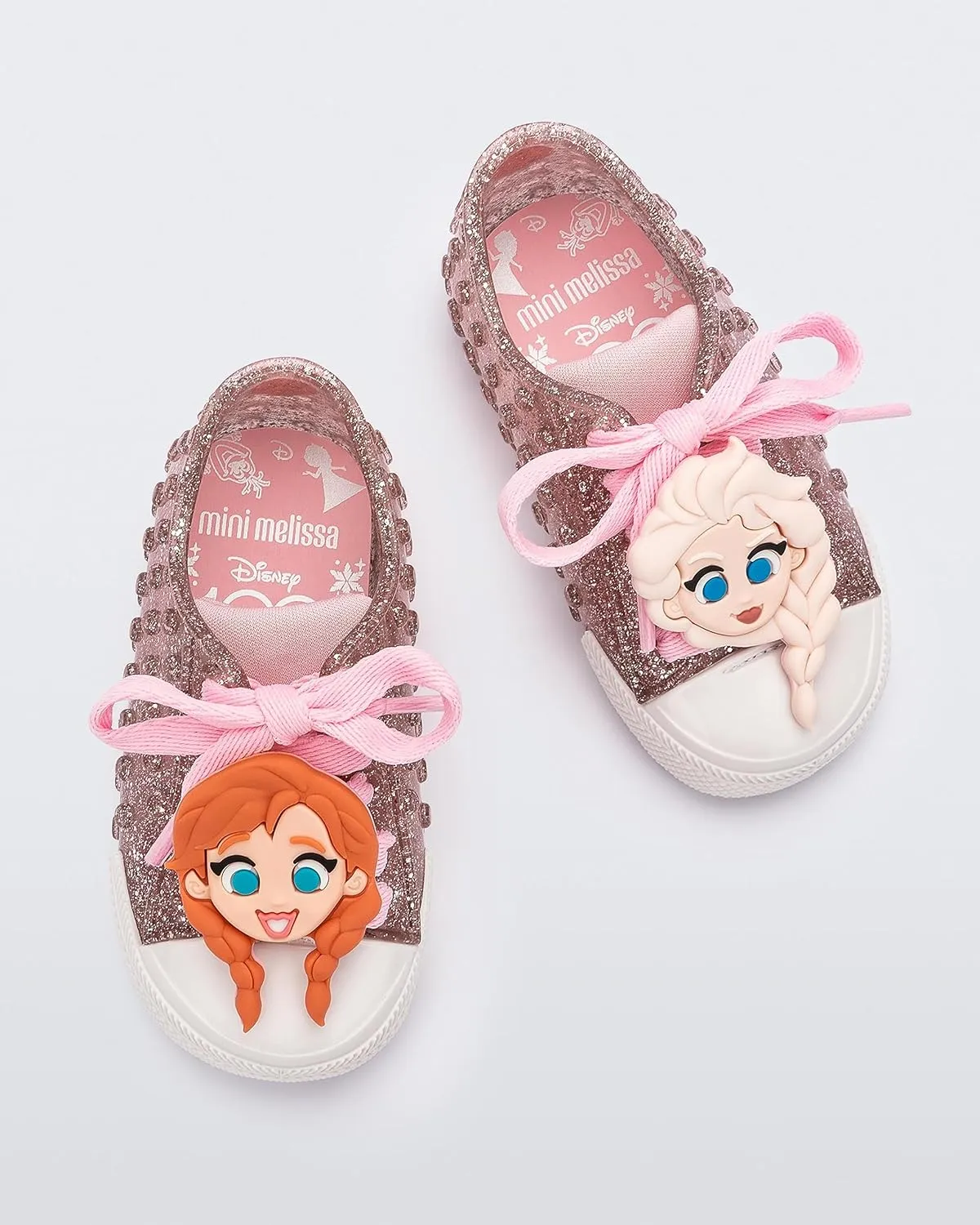 mini melissa Polibolha II for Babies and Toddlers - Lace-Up Jelly Sneaker Featuring Disney Characters, Jelly Shoes for Toddlers, Little Girls Tennis Shoes