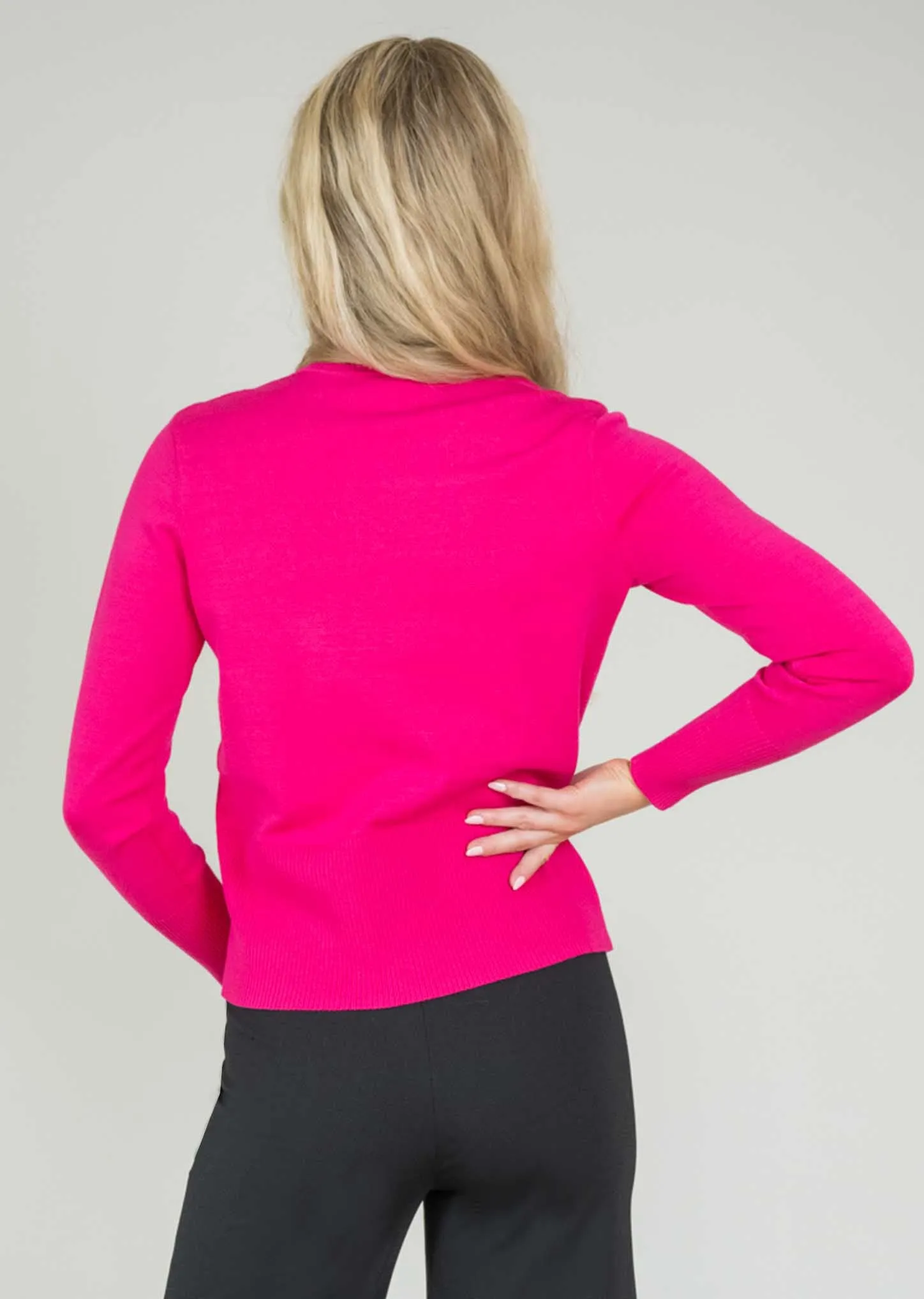 Miranda Fabric Round Neck Long Sleeves Sweater