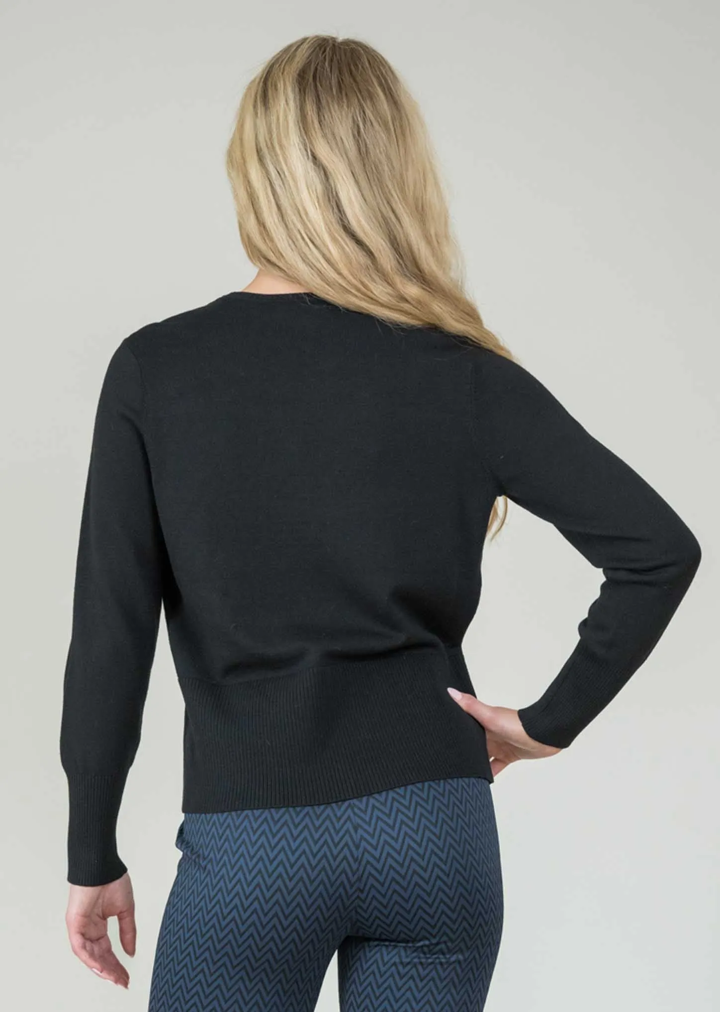 Miranda Fabric Round Neck Long Sleeves Sweater