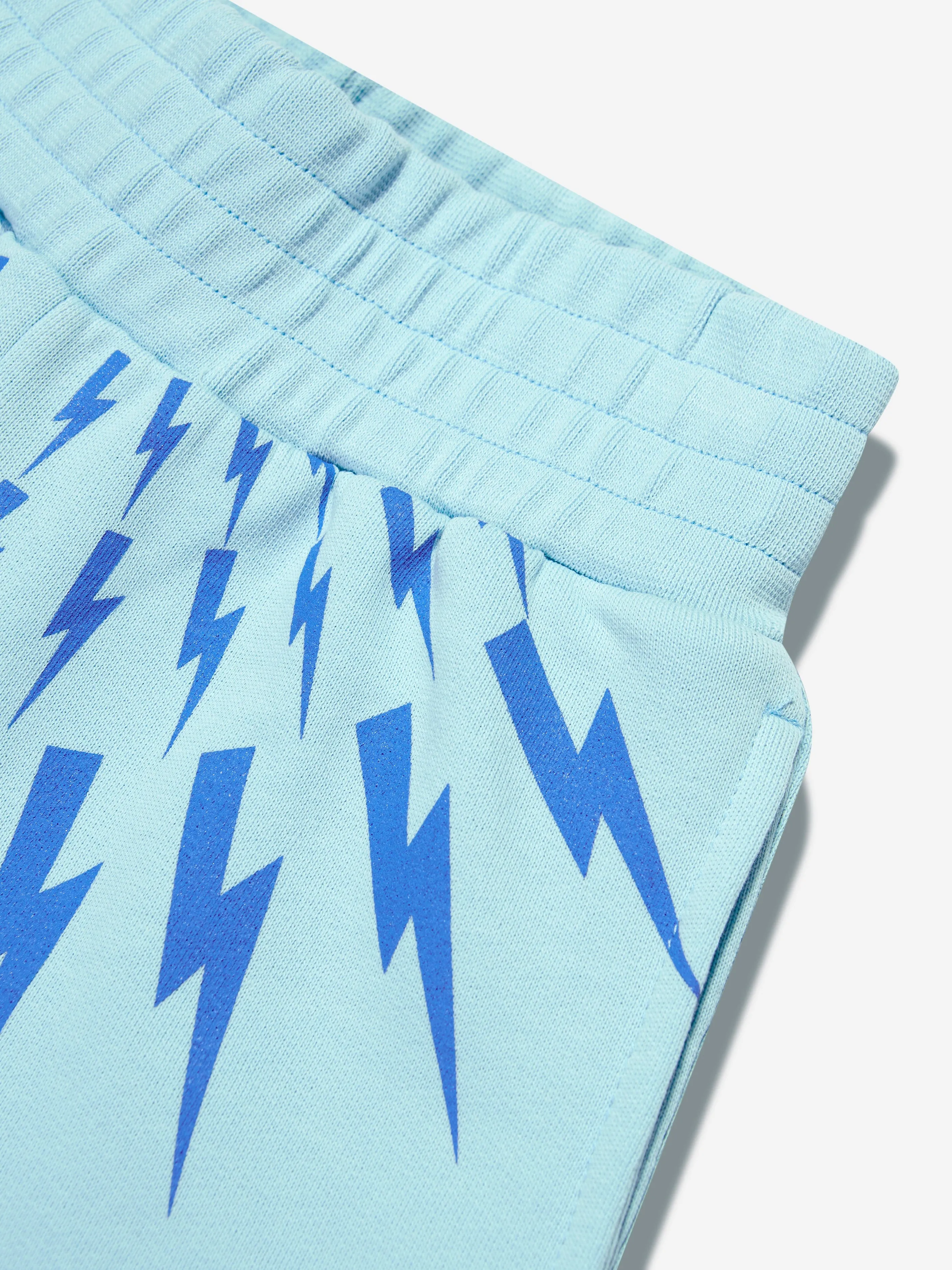 Neil Barrett Boys Thunderbolt Shorts in Aquamarine