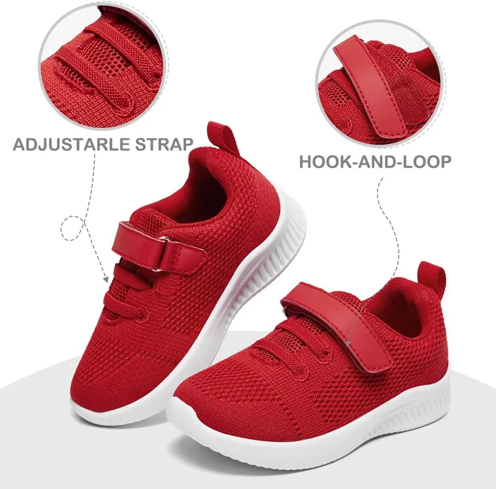 nerteo Toddler Girl Shoes Boys Kids Tennis Sneakers Breathable Runing Walking Shoes