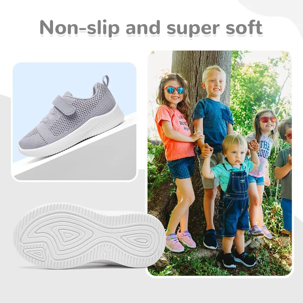 nerteo Toddler Girl Shoes Boys Kids Tennis Sneakers Breathable Runing Walking Shoes