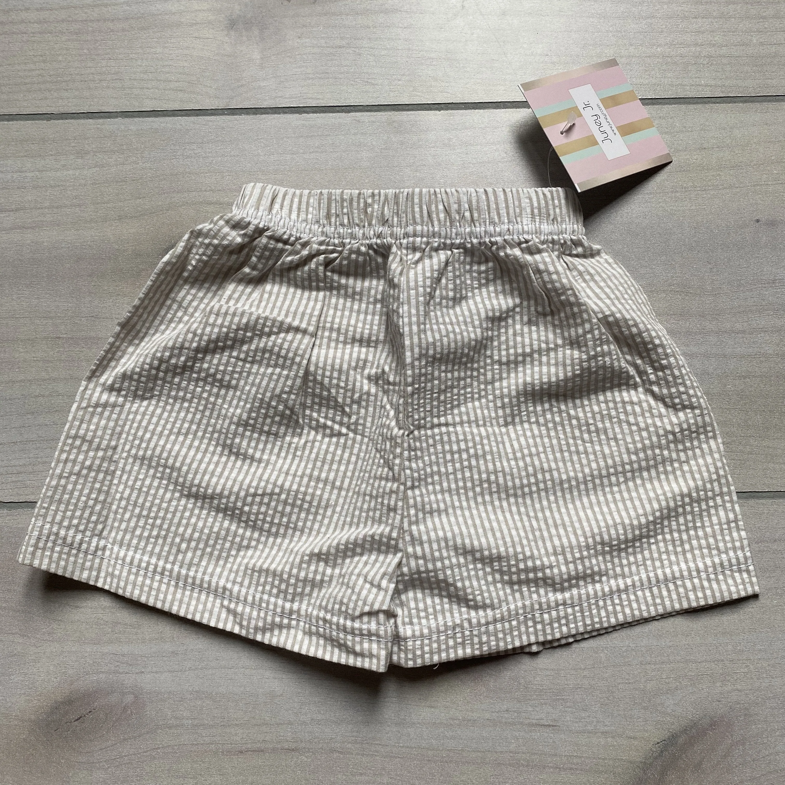 NEW Boutique Tan Striped Seersucker Shorts