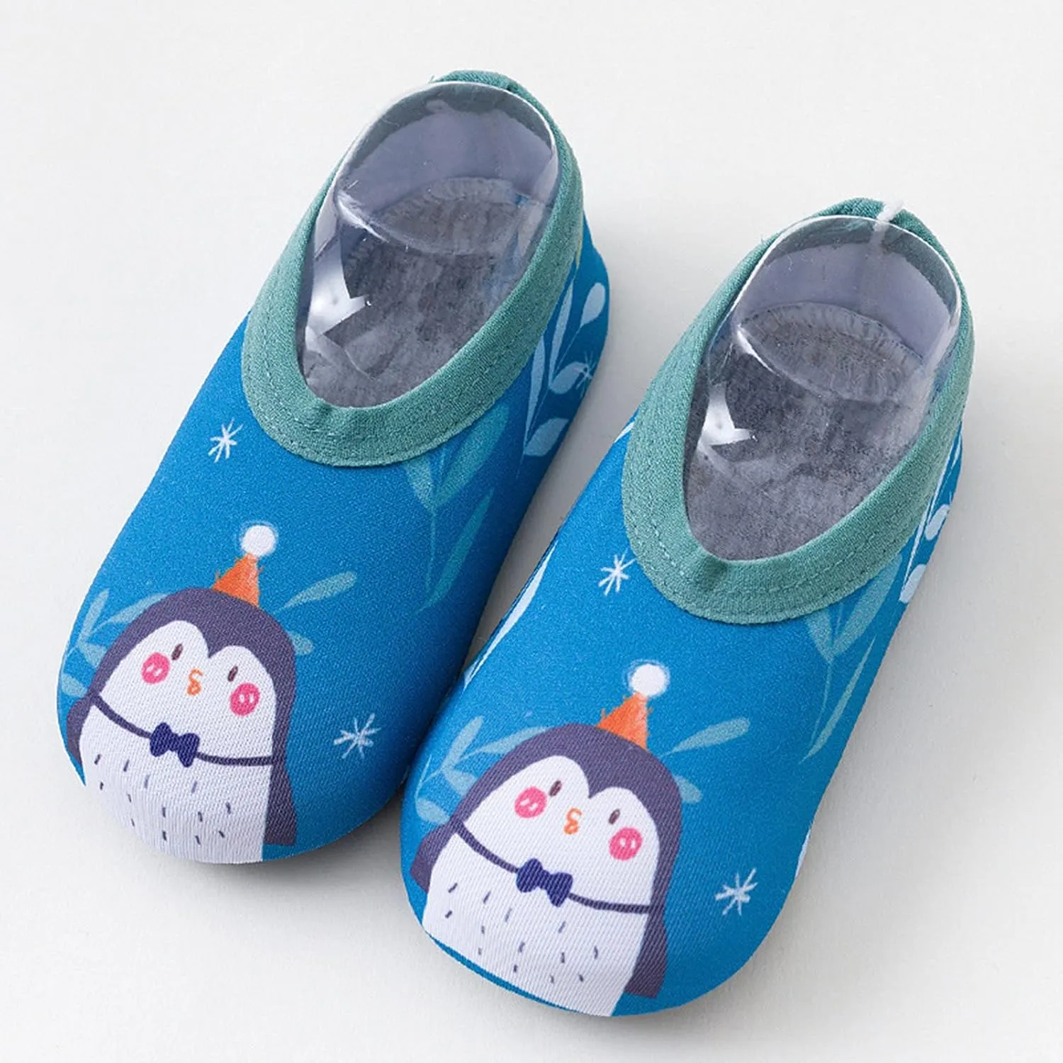 Newborn Baby Boys Girls Booties Stay On Socks Non Skid Soft Sole Infant Toddler Warm Winter Barefoot Aqua Socks Shoes