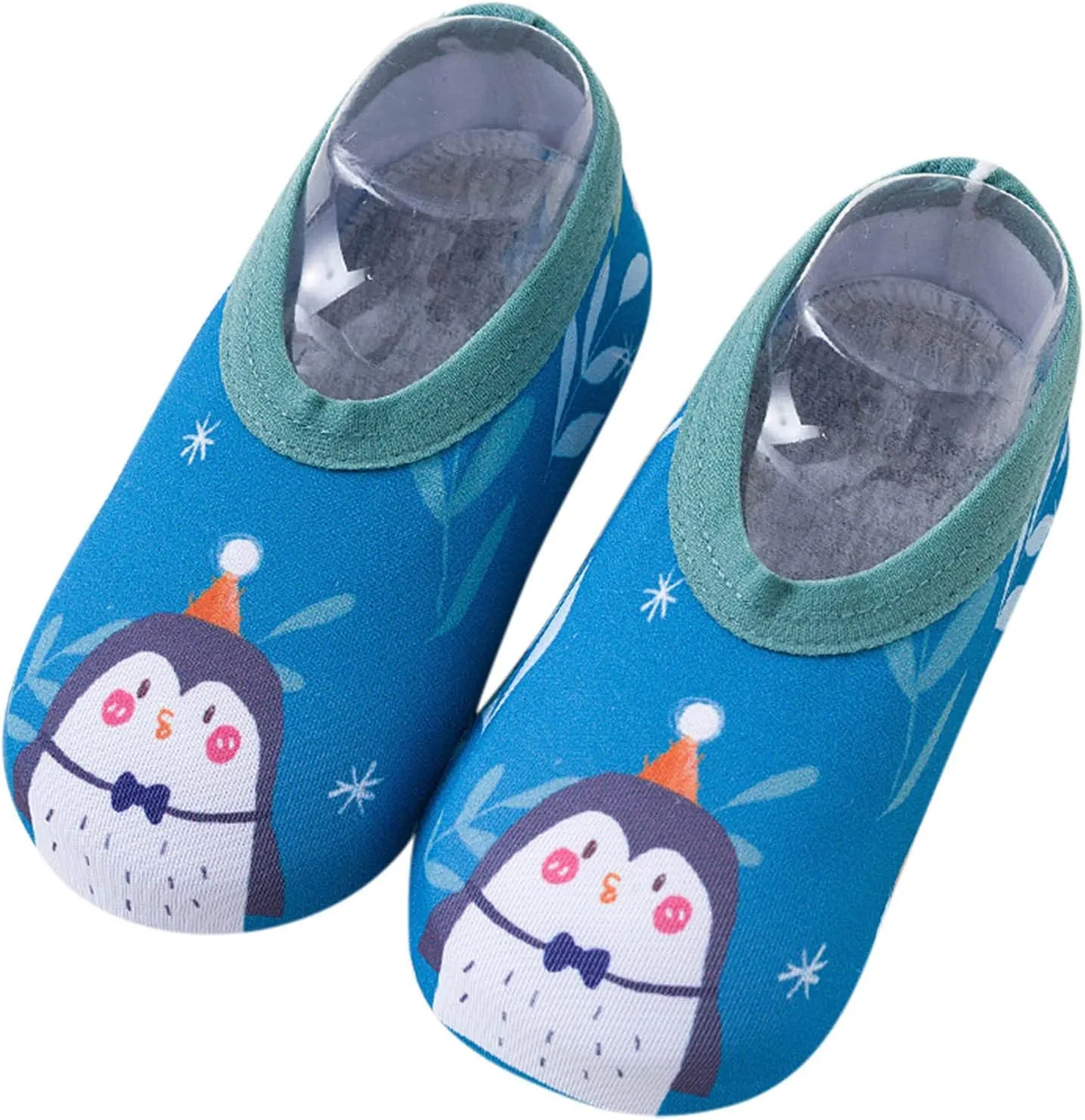 Newborn Baby Boys Girls Booties Stay On Socks Non Skid Soft Sole Infant Toddler Warm Winter Barefoot Aqua Socks Shoes