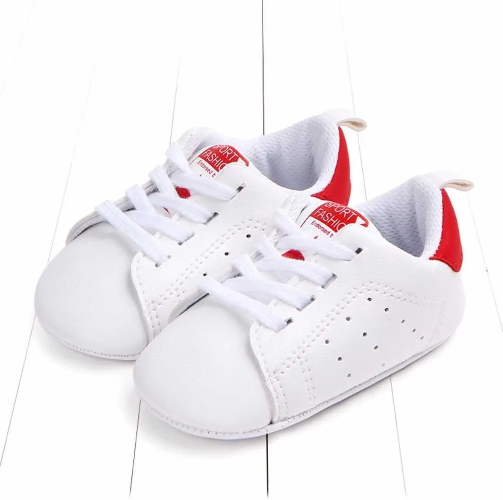 Newborn Baby Toddler Solid Star Letter Print Anti-slip Soft Sole Casual Shoes