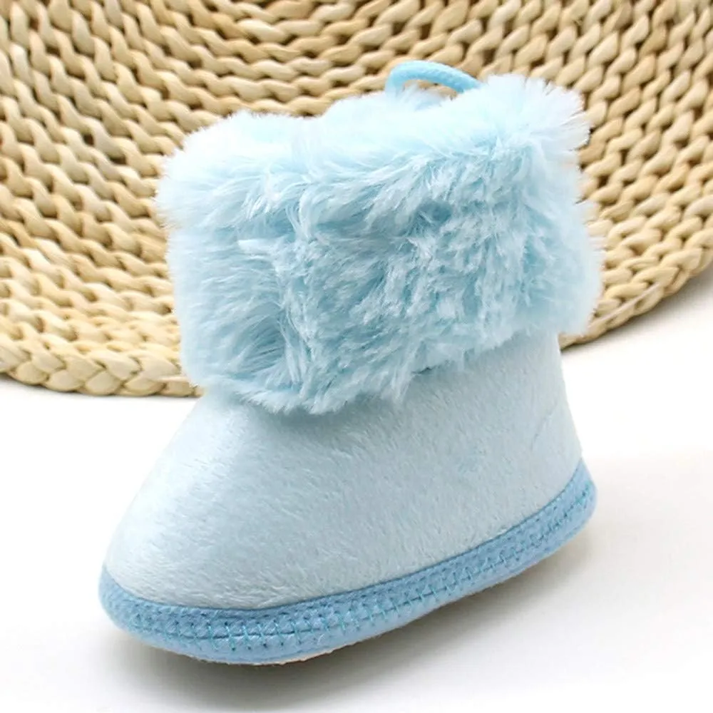 Newborn Infant Boots Winter Baby Girl Shoes Soft Sole Anti-Slip Toddler Snow Wool Warm Prewalker Boots