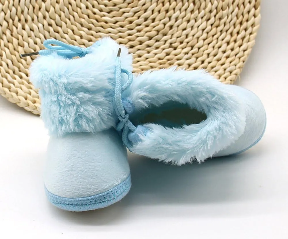 Newborn Infant Boots Winter Baby Girl Shoes Soft Sole Anti-Slip Toddler Snow Wool Warm Prewalker Boots