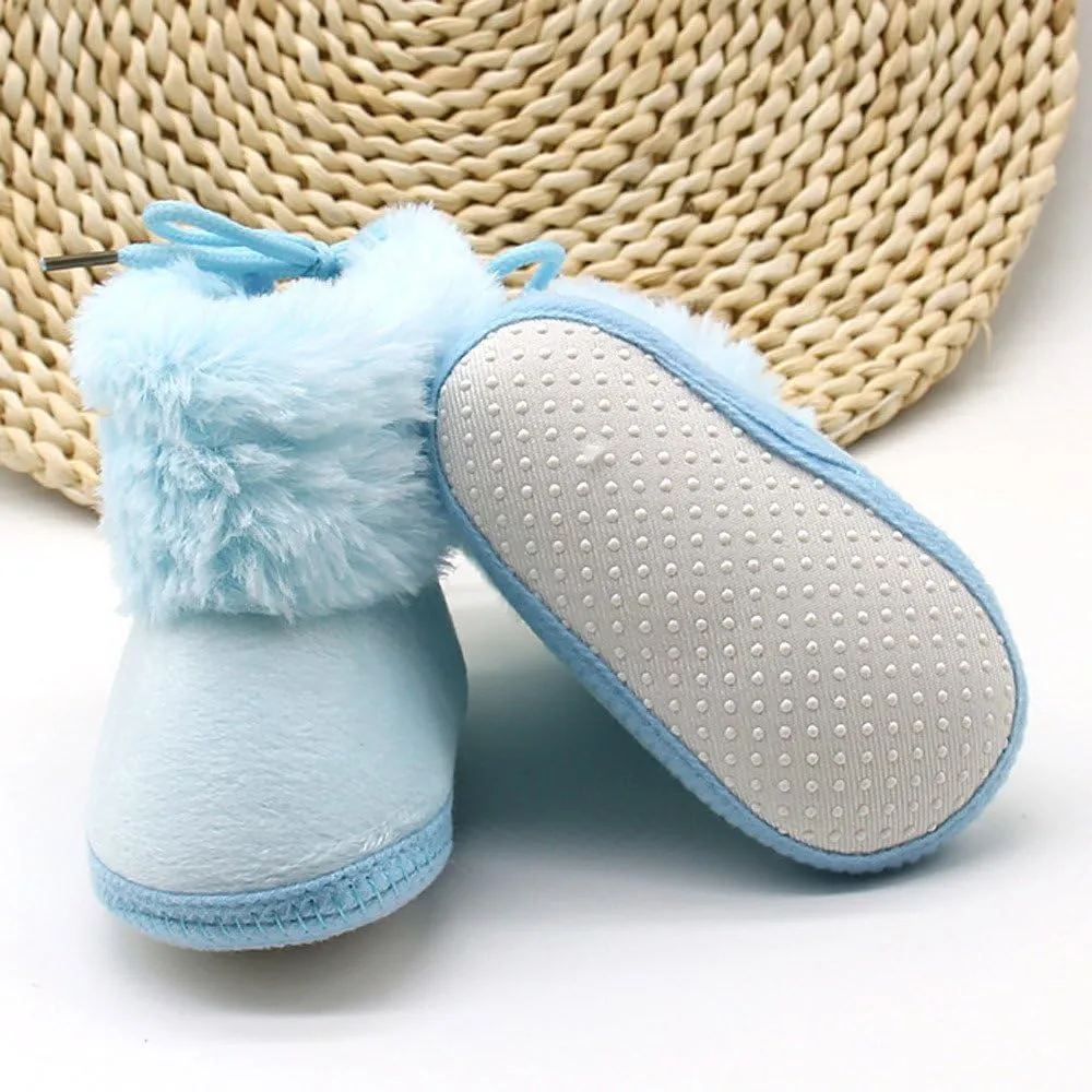 Newborn Infant Boots Winter Baby Girl Shoes Soft Sole Anti-Slip Toddler Snow Wool Warm Prewalker Boots