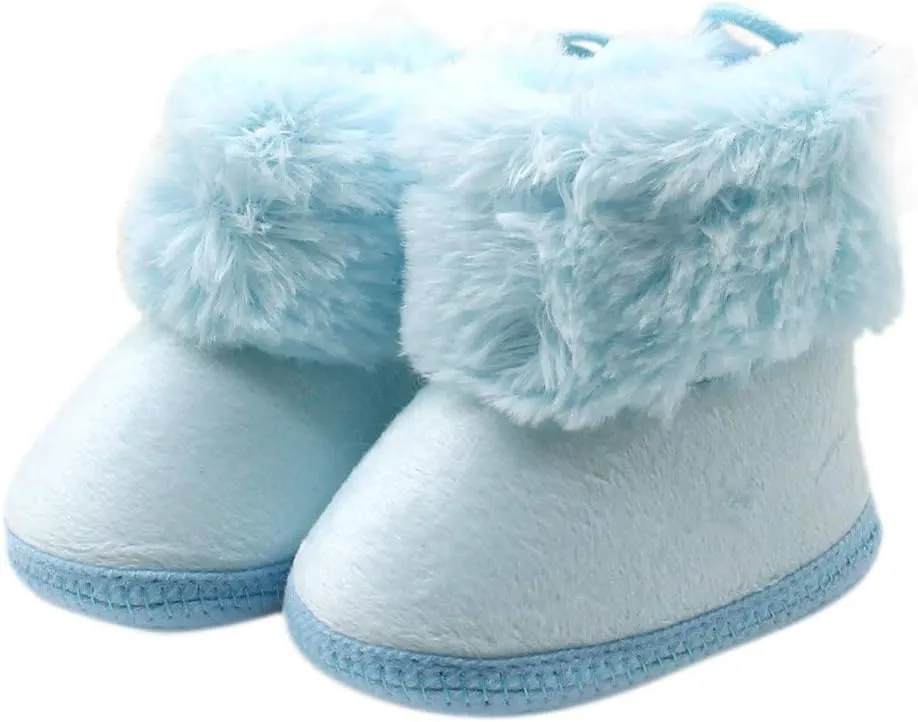 Newborn Infant Boots Winter Baby Girl Shoes Soft Sole Anti-Slip Toddler Snow Wool Warm Prewalker Boots