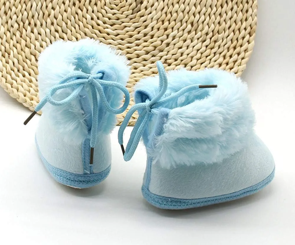 Newborn Infant Boots Winter Baby Girl Shoes Soft Sole Anti-Slip Toddler Snow Wool Warm Prewalker Boots