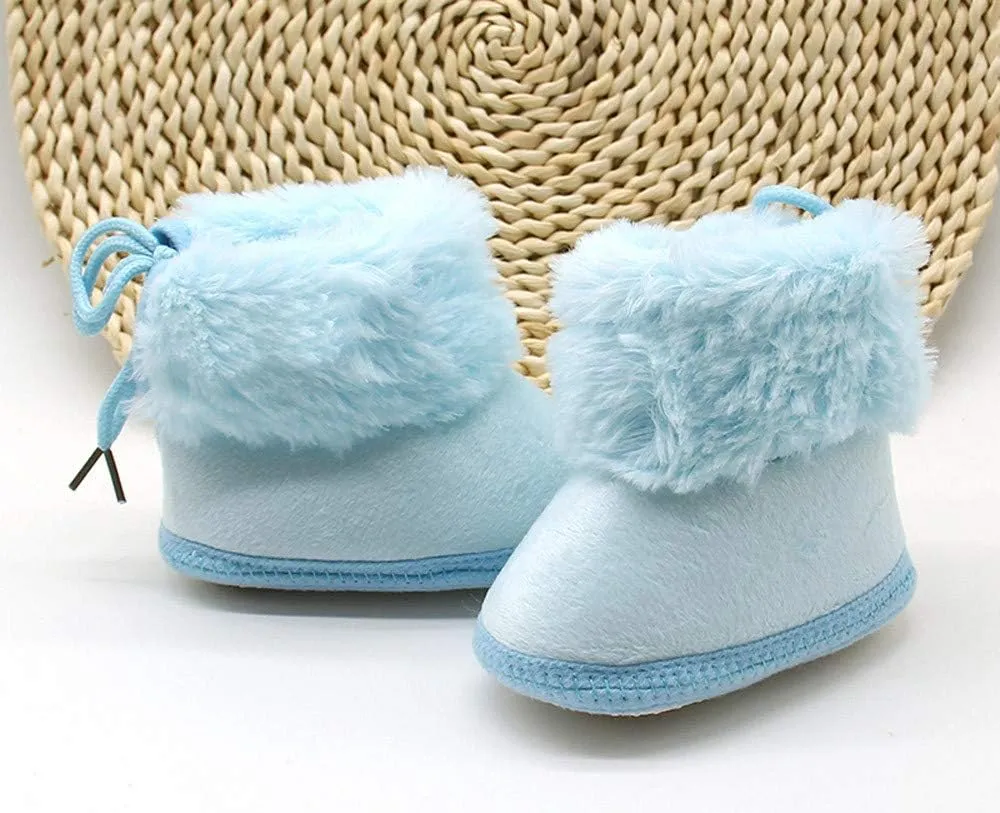 Newborn Infant Boots Winter Baby Girl Shoes Soft Sole Anti-Slip Toddler Snow Wool Warm Prewalker Boots