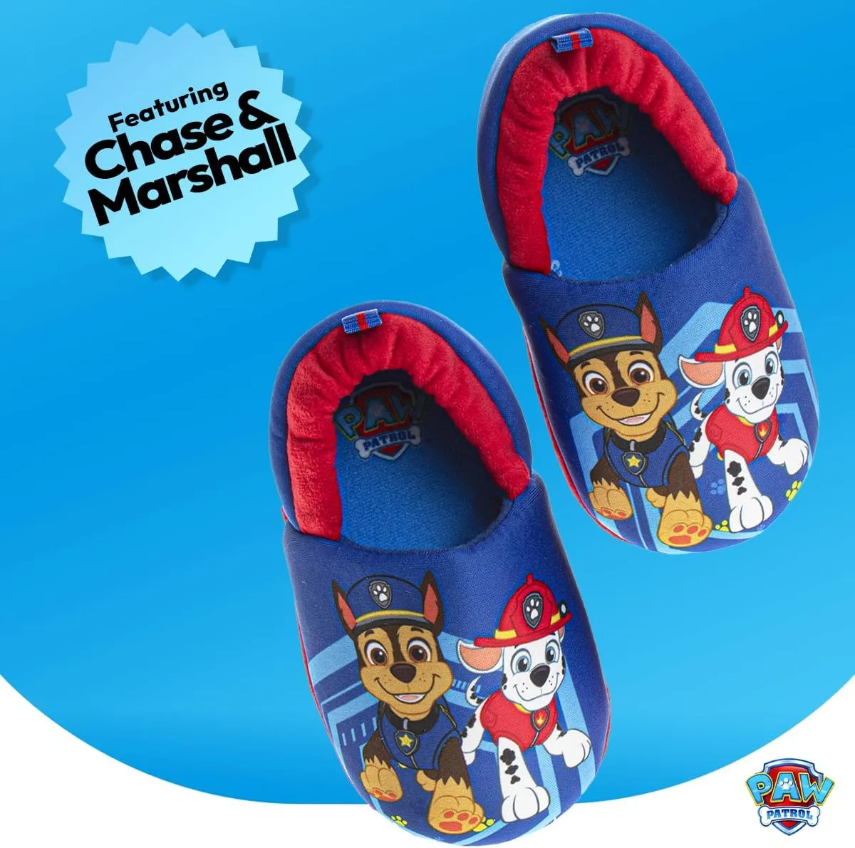Nickelodeon Paw Patrol and Sponge Bob Squarepants - Toddler Boys Chase and Marshall House Shoes - Plush Lightweight Warm indoor Comfort Soft Aline House Slippers (Toddler/Little Kid/Big Kid)
