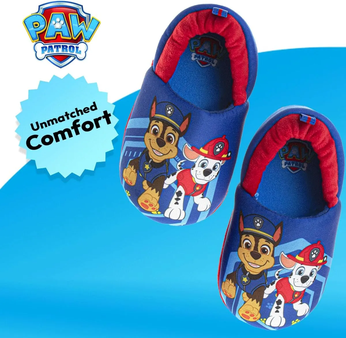 Nickelodeon Paw Patrol and Sponge Bob Squarepants - Toddler Boys Chase and Marshall House Shoes - Plush Lightweight Warm indoor Comfort Soft Aline House Slippers (Toddler/Little Kid/Big Kid)