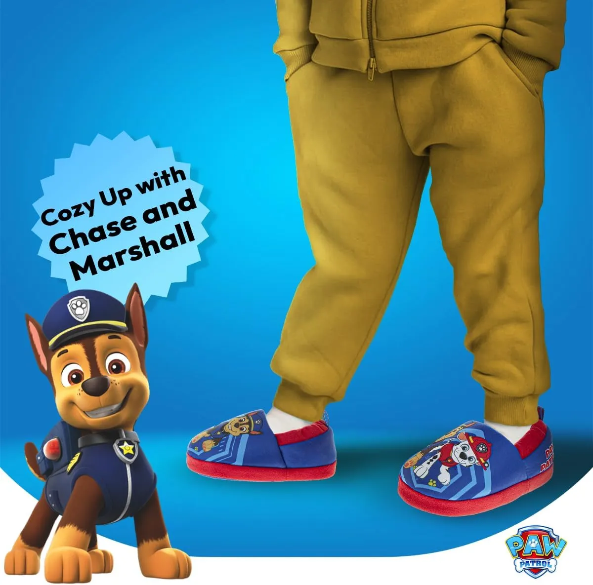Nickelodeon Paw Patrol and Sponge Bob Squarepants - Toddler Boys Chase and Marshall House Shoes - Plush Lightweight Warm indoor Comfort Soft Aline House Slippers (Toddler/Little Kid/Big Kid)