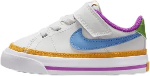 Nike Court Legacy Baby/Toddler Shoes (DA5382-123, Summit White/Chlorophyll/Sundial/University Blue) Size 10