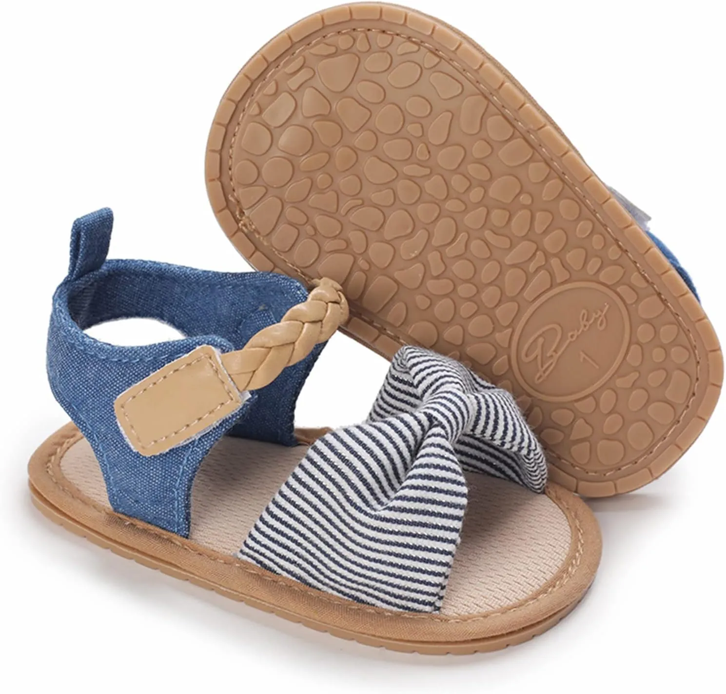 Non-Slip Shoes Girls Soft Dress Walking Flat Sole Sandals Bow Baby Shoes Rubber Baby Shoes Infant Shoes
