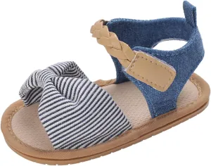 Non-Slip Shoes Girls Soft Dress Walking Flat Sole Sandals Bow Baby Shoes Rubber Baby Shoes Infant Shoes