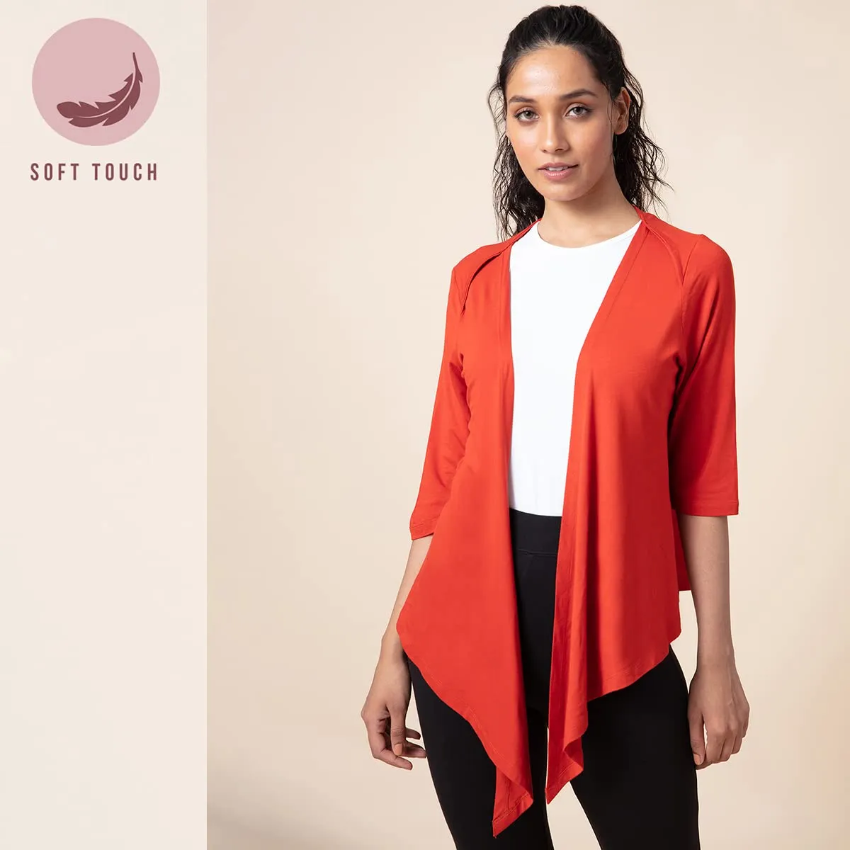 NYKD Sooo Comfy Super Soft Shrug Tops & Tees, NYAT075, Red, M, 1N