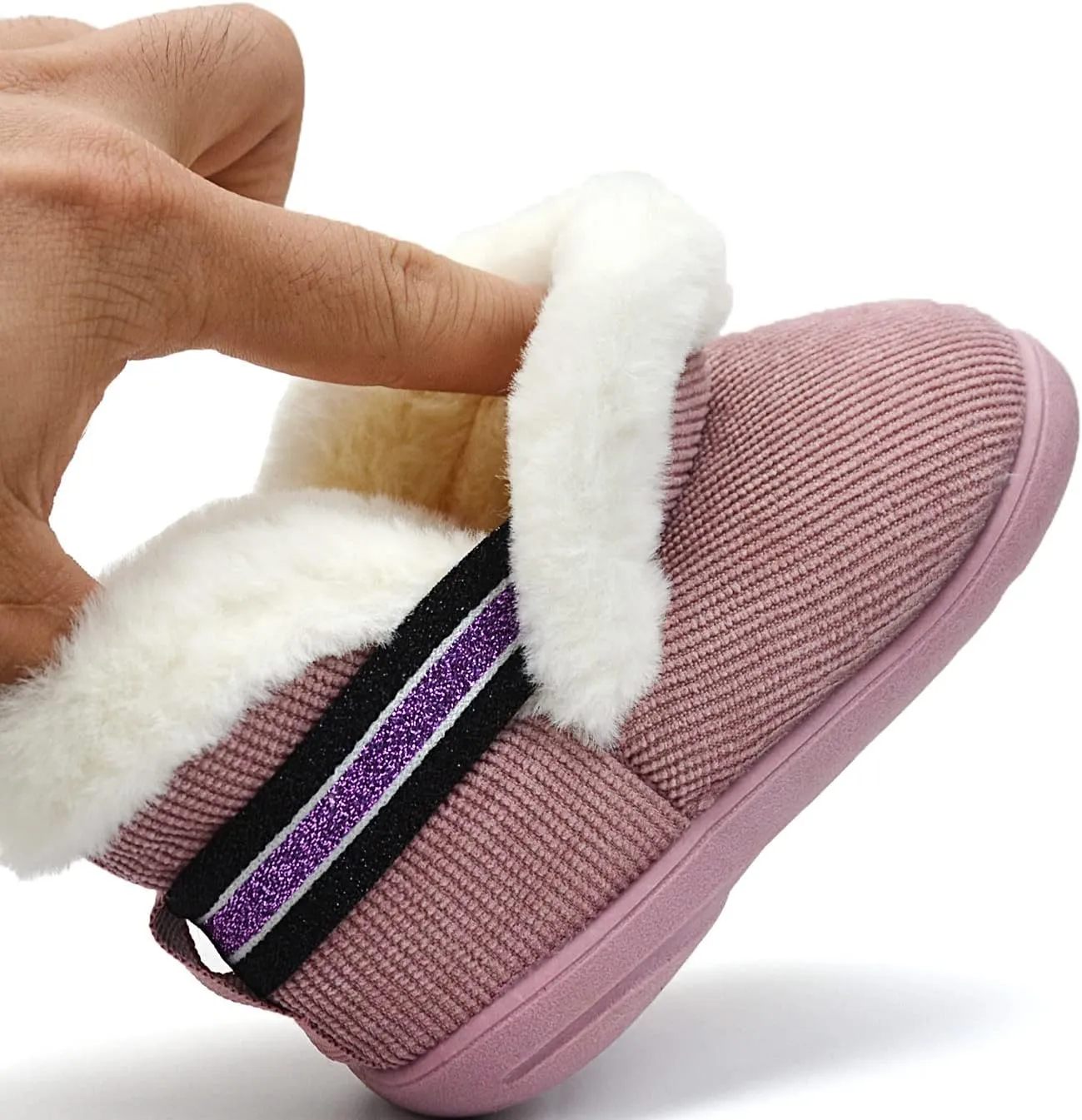 OAISNIT Baby Boys Girls Winter Boots Shoes Warm Soft Faux Fur Non-Slip Toddler Snow Boots Plush Shoes