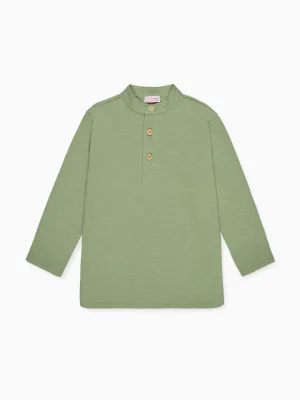 Olive Marco Boy Long Sleeve Polo Shirt