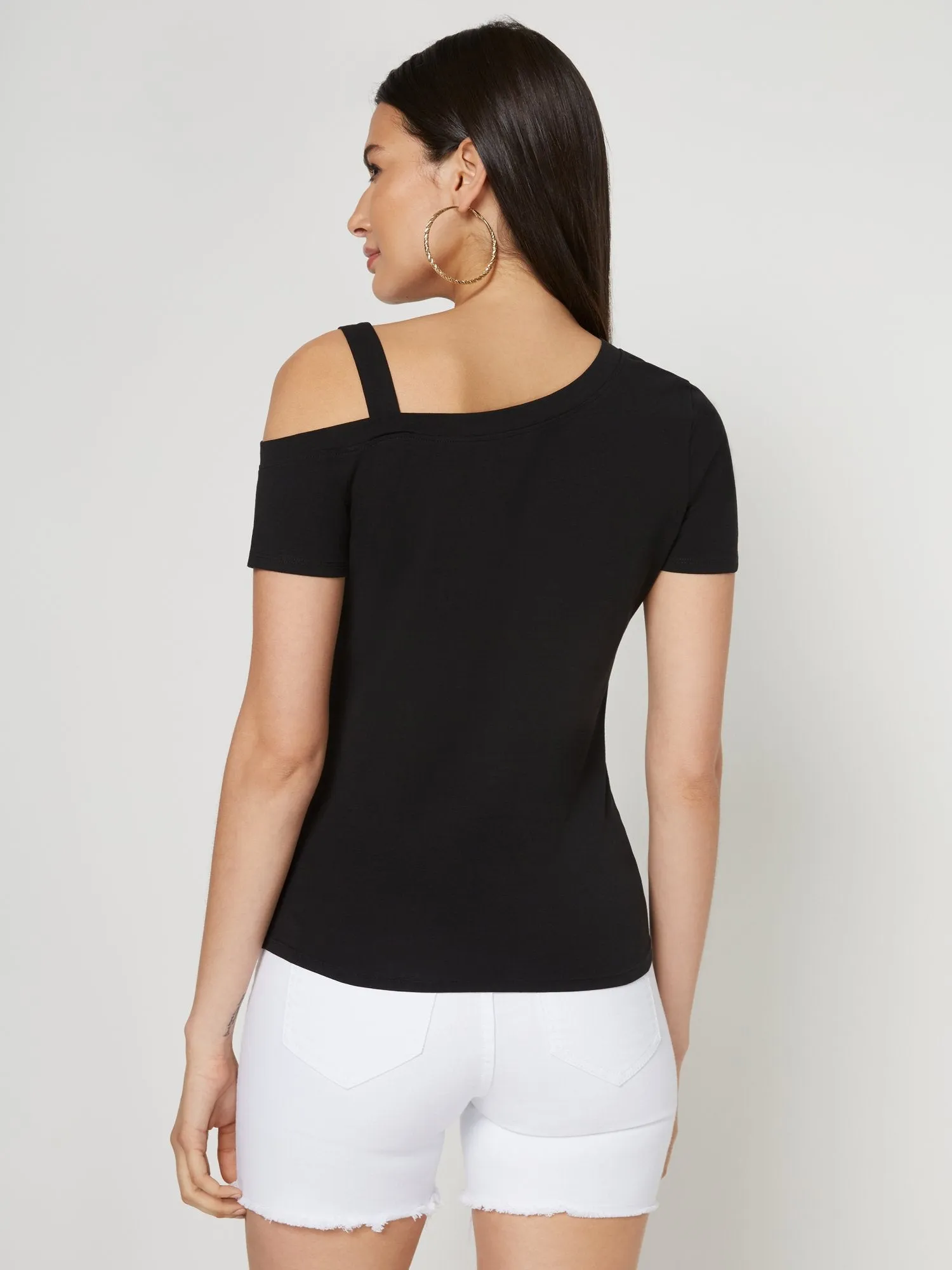 One-Shoulder Cutout City Tee
