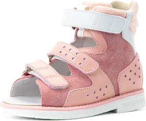Orthopedic Sandals for Kids and Toddlers,Girls High Back Corrective Shoes with Arch and Ankle Support