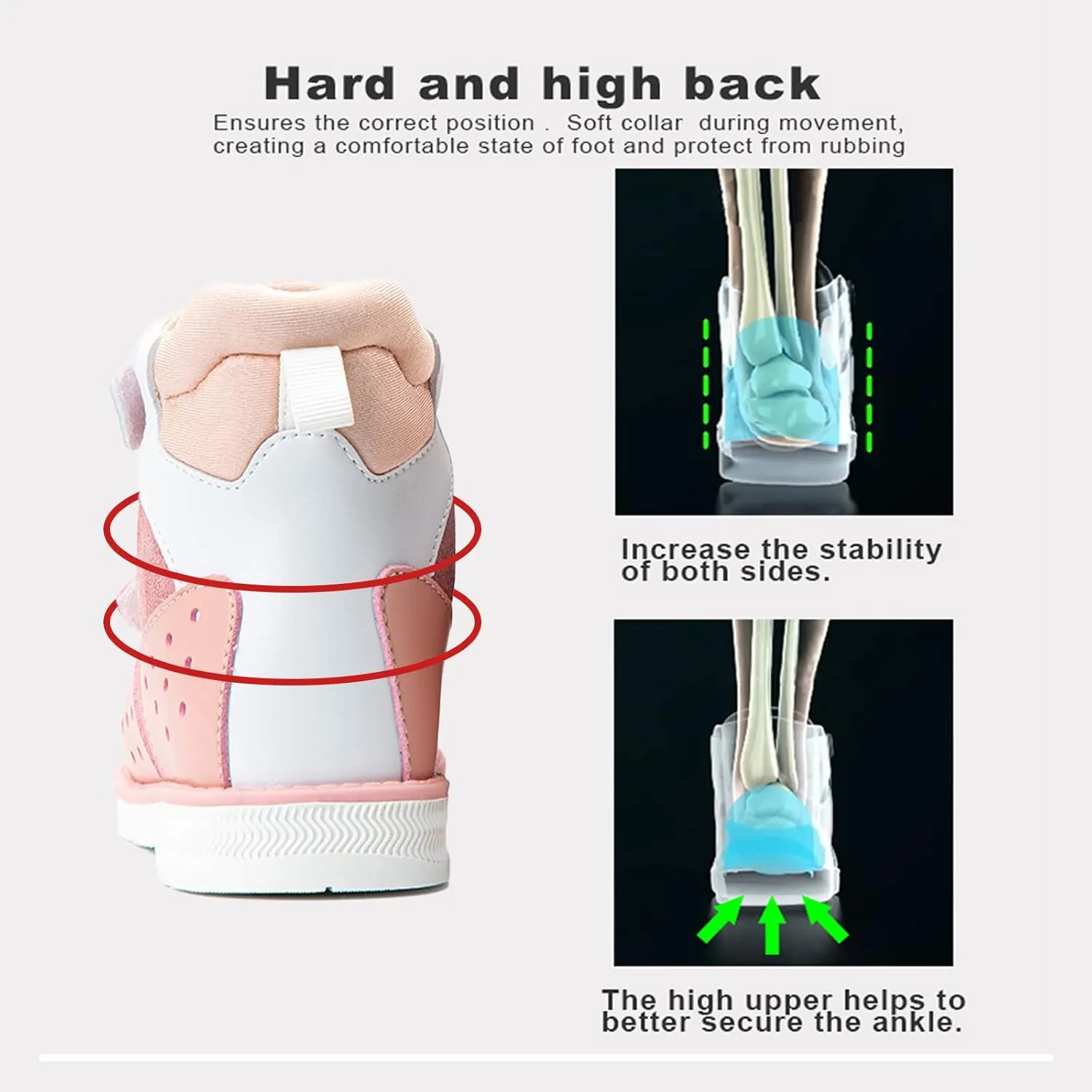 Orthopedic Sandals for Kids and Toddlers,Girls High Back Corrective Shoes with Arch and Ankle Support