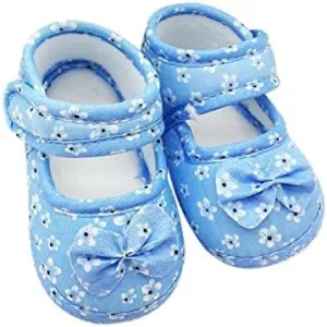 POLG Newborn Kids Baby Bowknot Printing Cloth Shoes Soft Sole Shoes Toddler Crib First Walker Shoes