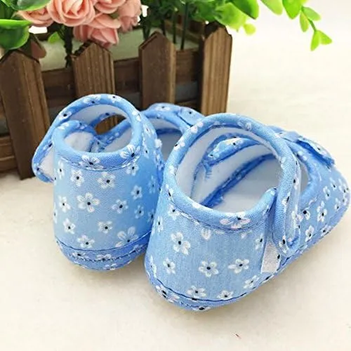 POLG Newborn Kids Baby Bowknot Printing Cloth Shoes Soft Sole Shoes Toddler Crib First Walker Shoes