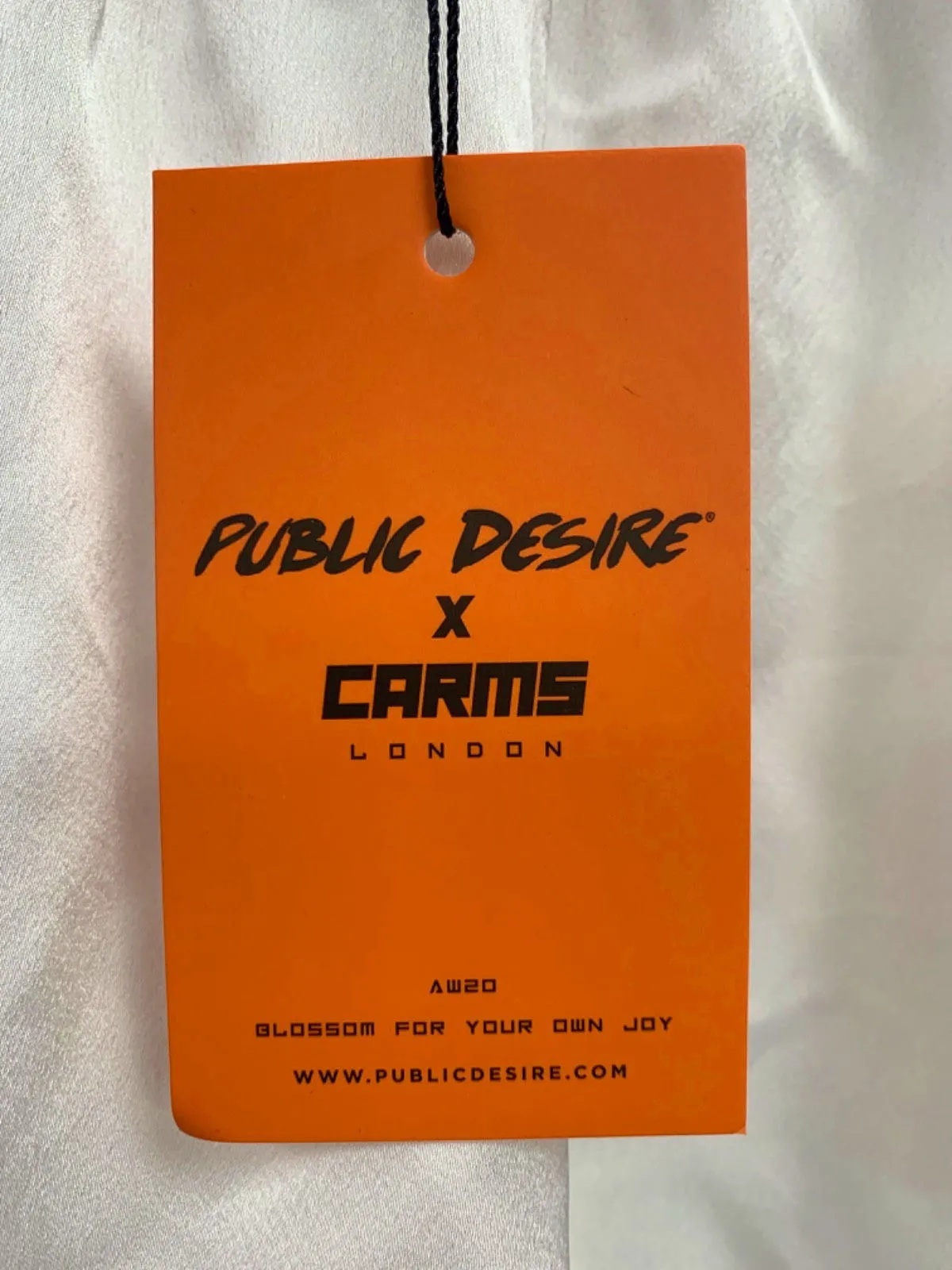 Public Desire White Satin Lounge Shorts UK 8