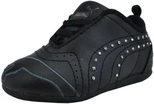 PUMA Shoes Sela Diamond Rhinestone Infant Toddler Black Sneakers (4 M US Toddler)