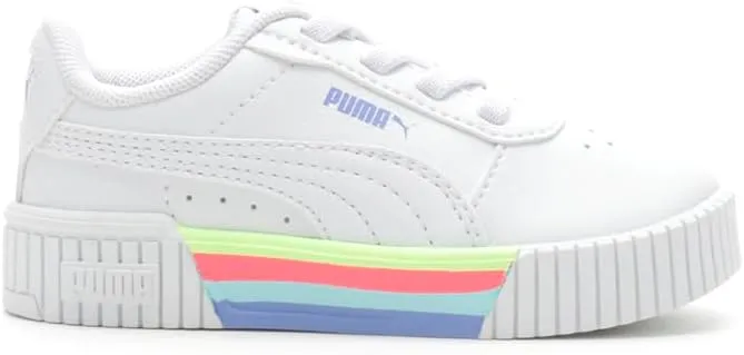 PUMA Toddler Girls Carina 2.0 Stripes Ac Slip On Sneakers Shoes Casual - White