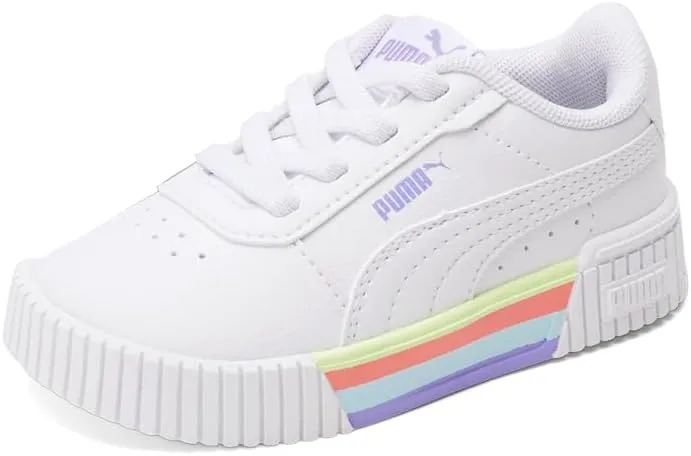 PUMA Toddler Girls Carina 2.0 Stripes Ac Slip On Sneakers Shoes Casual - White